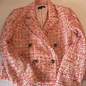 ANN TAYLOR - Tweed Double Breasted Cropped Blazer